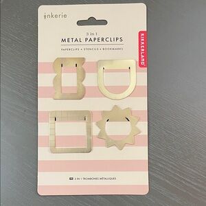 Barnes & Noble Inkerie Gold Metal Paperclip NWT
